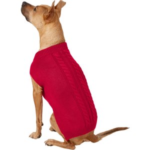 Frisco Dog & Cat Cable Knitted Sweater, Red, X-Large