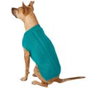 Frisco Dog & Cat Cable Knitted Sweater, Teal, X-Large