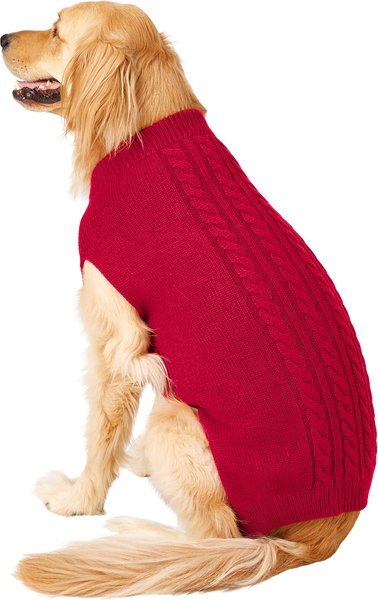 Frisco Dog & Cat Cable Knitted Sweater, Red, XX-Large slide 1 of 6