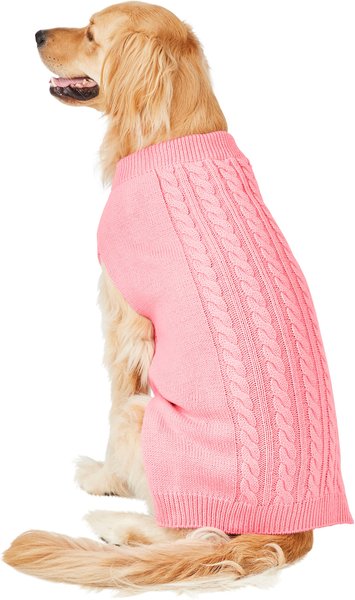 Frisco Dog & Cat Cable Knitted Sweater, Light Pink, XX-Large slide 1 of 8