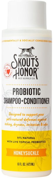 Skout's Honor Probiotic Honeysuckle Pet Shampoo & Conditioner, 16-oz bottle slide 1 of 11