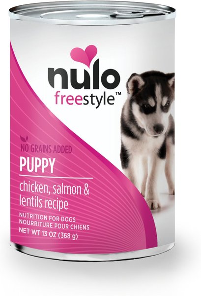 Nulo Freestyle Chicken Salmon Lentils Recipe Grain Free Puppy Canned Dog Food 13 oz Case of 12