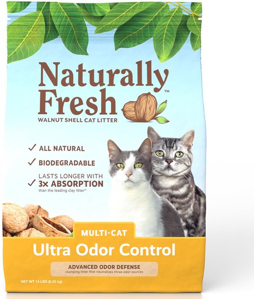 Naturally Fresh Multi-Cat Fresh Unscented Clumping Walnut Cat Litter, 14-lb bag slide 1 of 9