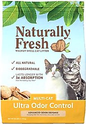 Naturally Fresh Multi-Cat Fresh Unscented Clumping Walnut Cat Litter, 26-lb bag