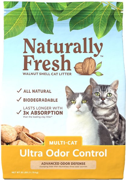 Naturally Fresh Multi-Cat Fresh Unscented Clumping Walnut Cat Litter, 26-lb bag slide 1 of 8