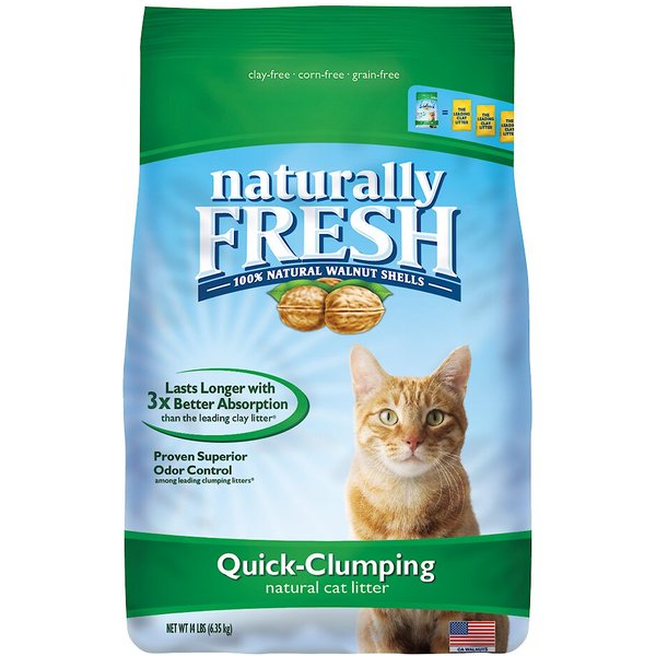 NATURALLY FRESH Unscented Clumping Walnut Cat Litter, 14lb bag