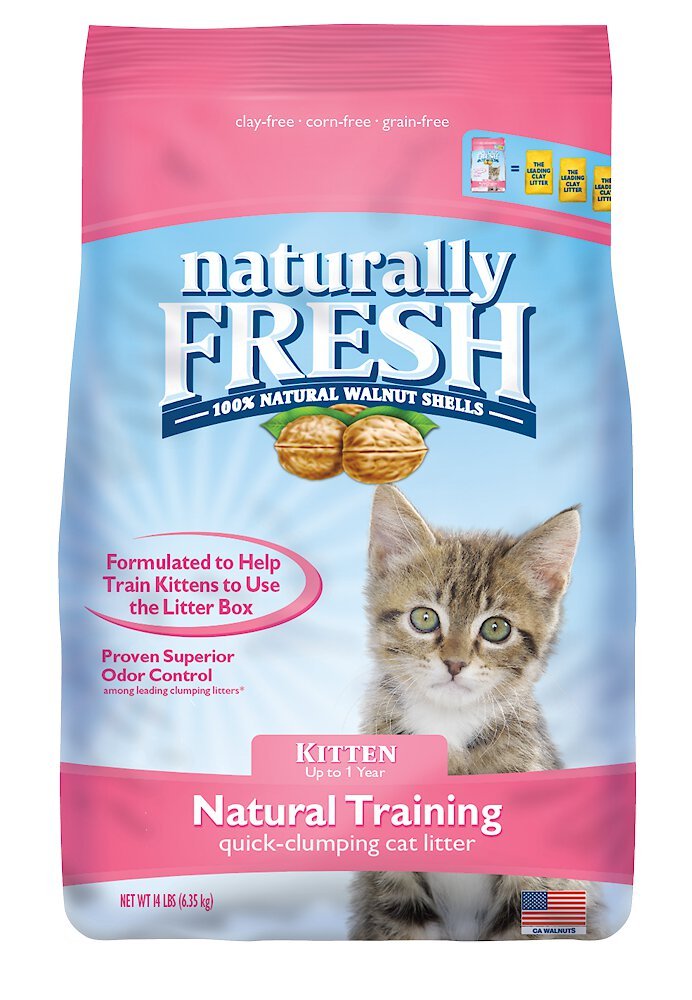 NATURALLY FRESH Kitten Training Unscented Clumping Walnut Cat Litter ...