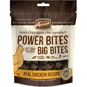 Merrick Power Bites Big Bites Real Chicken Recipe Grain-Free Soft & Chewy Dog Treats, 14-oz bag