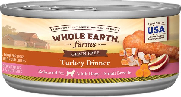 Whole Earth Farms Small Breed Turkey Dinner Grain-Free Canned Dog Food, 3-oz, case of 24 slide 1 of 9