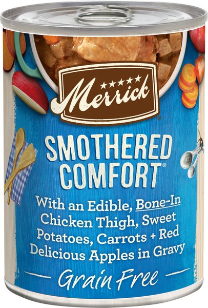 Merrick Grain-Free Wet Dog Food Smothered Comfort, 12.7-oz can, case of 12 slide 1 of 9