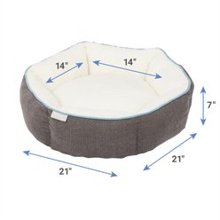 Frisco Sherpa Hexagon Bolster Cat & Dog Bed, Gray, Small slide 2 of 6