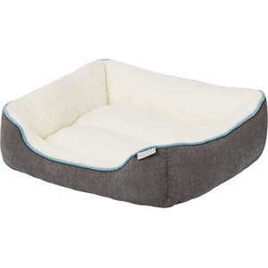 Frisco Sherpa Bolster Cat & Dog Bed, Gray, Medium