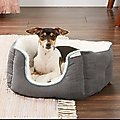 Frisco Square Deep Bolster Dog Bed, Gray, X-Small