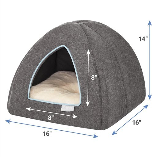 Frisco Igloo Covered Cat & Dog Bed, Gray