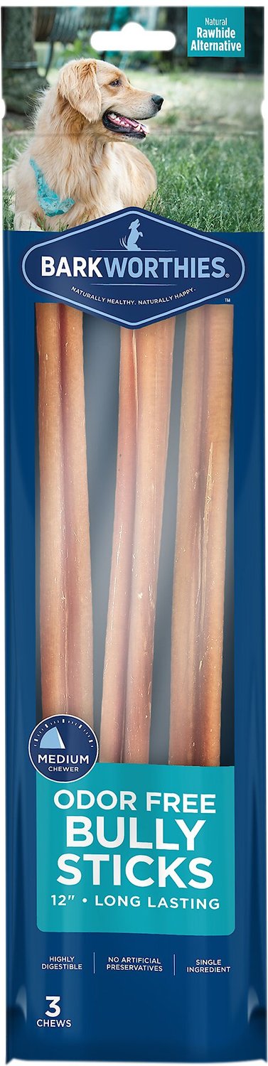 Barkworthies Odor-Free 12" Bully Stick Dog Treats
