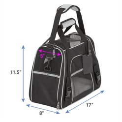 Frisco Basic Dog & Cat Carrier Bag, Black, Gray Trim, Small/Medium slide 2 of 8