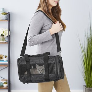 Frisco Premium Travel Bag Dog & Cat Carrier, Black, Small