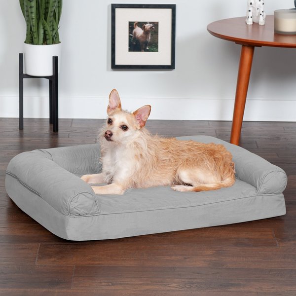 FurHaven Quilted Orthopedic Sofa Cat & Dog Bed with Removable Cover, Medium, Silver Gray slide 1 of 10