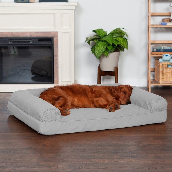FurHaven Quilted Orthopedic Sofa Cat & Dog Bed w/ Removable Cover, Jumbo, Silver Gray slide 1 of 10