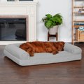 FurHaven Quilted Orthopedic Sofa Cat & Dog Bed with Removable Cover, Jumbo, Silver Gray