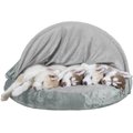 FurHaven Microvelvet Snuggery Orthopedic Cat & Dog Bed with Removable Cover, Gray, 35-in