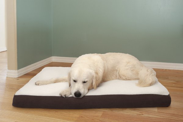 FurHaven Faux Sheepskin & Suede Deluxe Orthopedic Cat & Dog Bed w/Removable Cover, Jumbo, Espresso slide 1 of 10