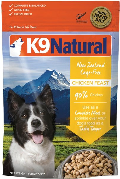 K9 Natural Chicken Feast Raw Grain-Free Freeze-Dried Dog Food, 1.1-lb bag slide 1 of 7