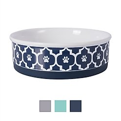 Bone Dry Lattice Non-Skid Ceramic Dog & Cat Bowl, 3-cup slide 1 of 9