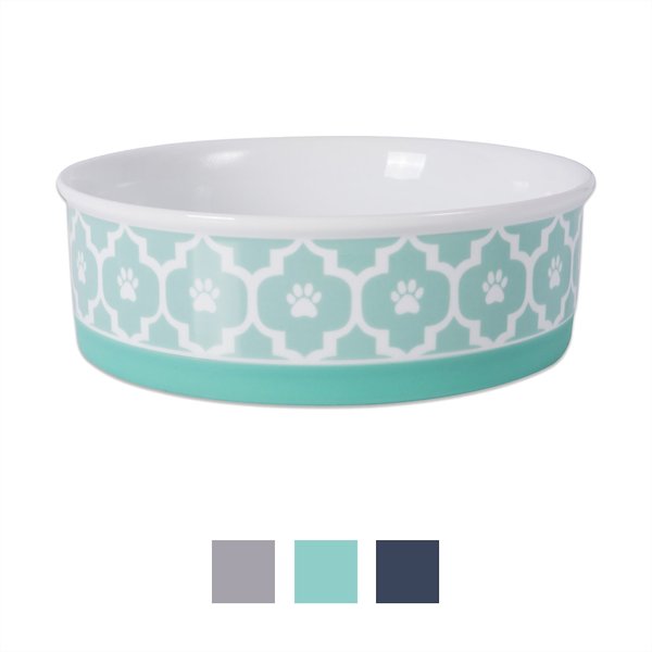 Signature Housewares White Arrow Non-Skid Ceramic Dog & Cat Bowl