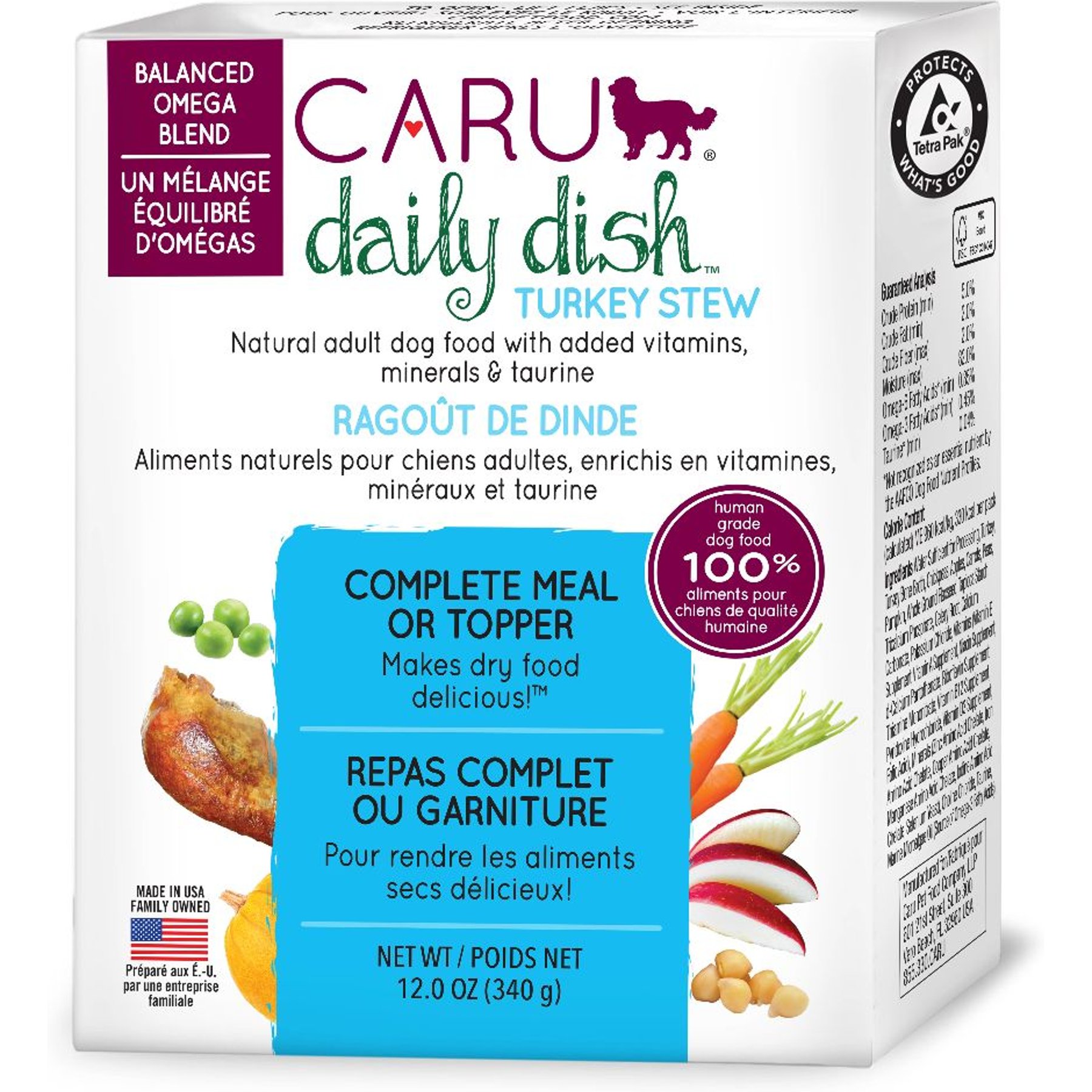 CARU Daily Dish Turkey Stew Grain Free Wet Dog Food 12 oz case