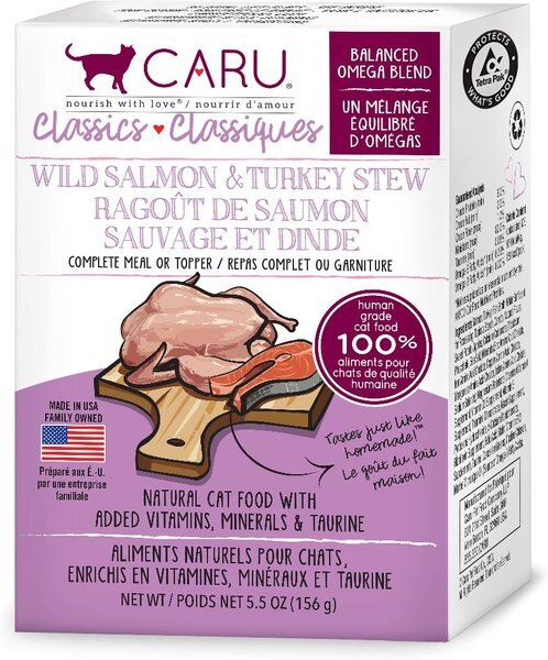 Caru Classic Wild Salmon & Turkey Stew Grain-Free Wet Cat Food, 6-oz, case of 12 slide 1 of 5