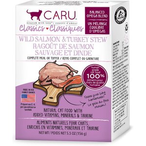 Caru Classic Wild Salmon & Turkey Stew Grain-Free Wet Cat Food, 5.5-oz, case of 12