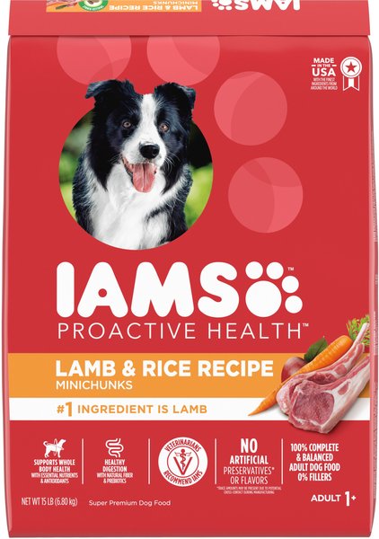 Iams Proactive Health Minichunks Small Kibble with Lamb & Rice Adult Dry Dog Food, 15-lb bag slide 1 of 10