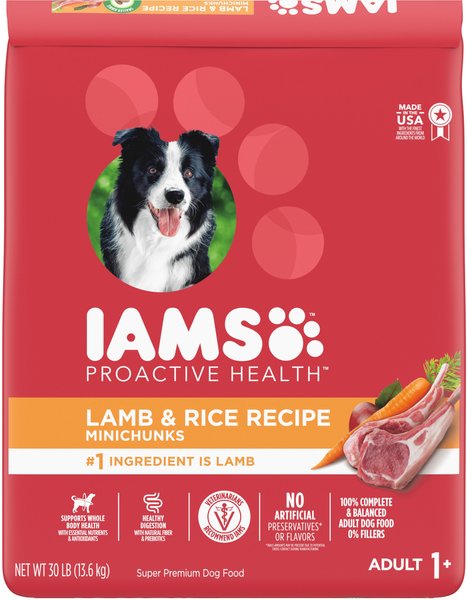 Iams Minichunks Adult Lamb & Rice Recipe Dry Dog Food, 30-lb bag slide 1 of 10