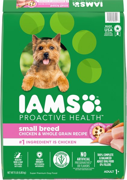 Iams Proactive Health Small & Toy Breed Small Kibble with Real Chicken Adult Dry Dog Food, 15-lb bag slide 1 of 10