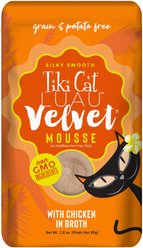 Tiki Cat Velvet Mousse Chicken Grain-Free Wet Cat Food, 2.8-oz pouch, case of 12