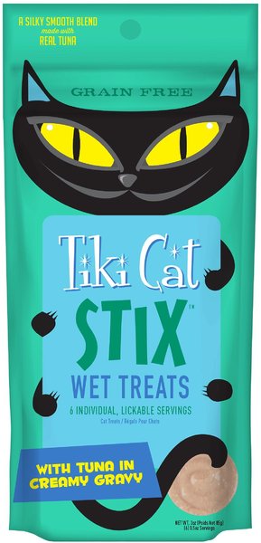 Tiki Cat Stix Tuna Grain-Free Cat Treats, 3-oz pouch, pack of 6 slide 1 of 7