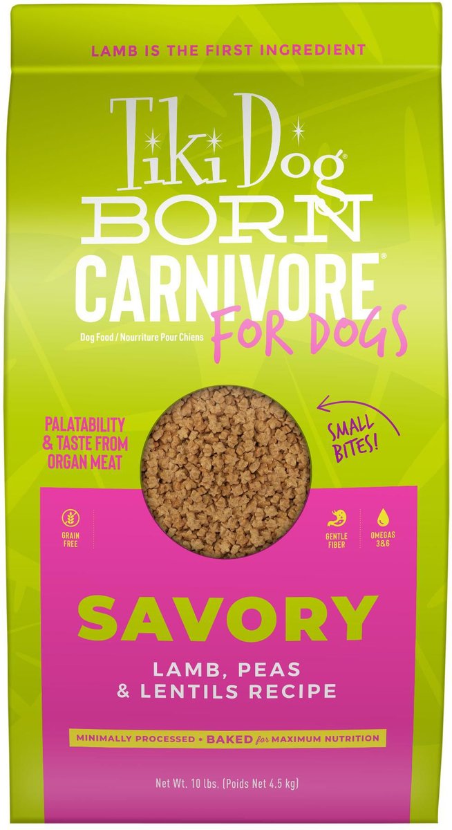 Tiki Dog Born Carnivore Savory Grain-Free Lamb, Peas & Lentils Recipe Dry Dog Food