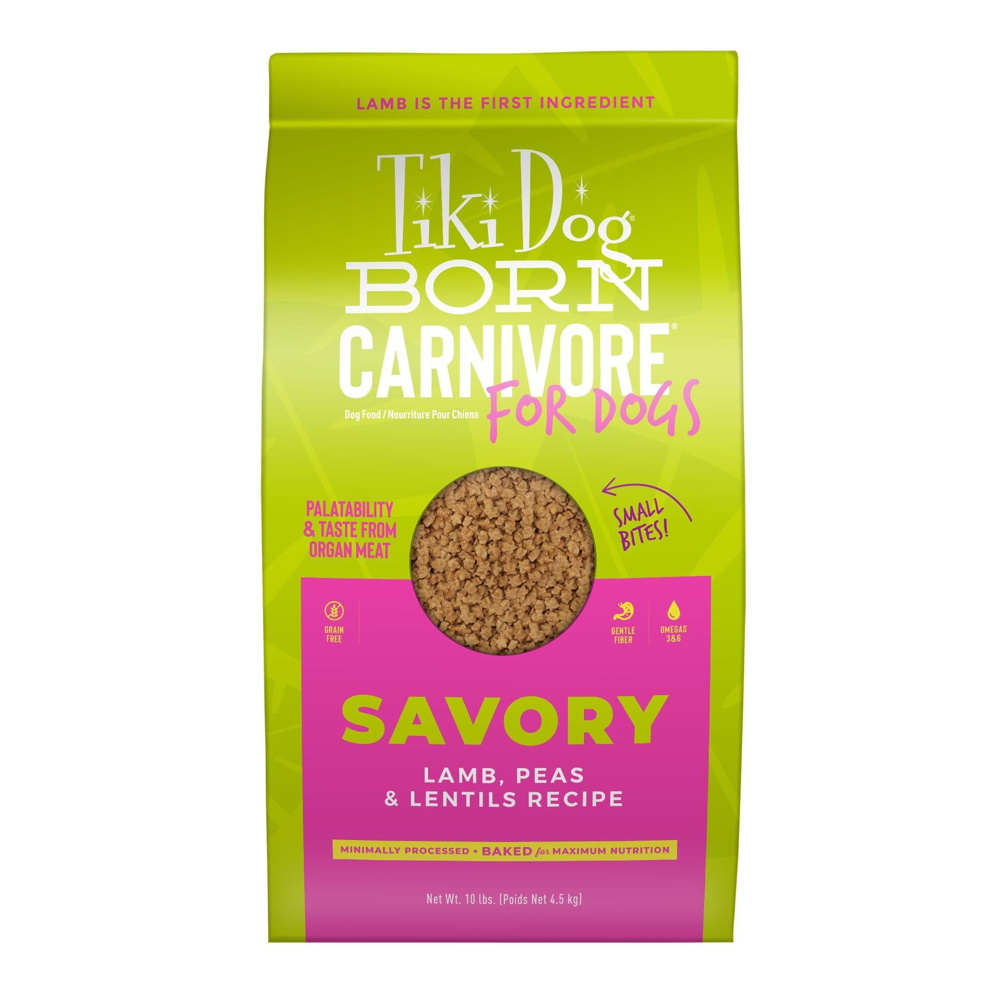 TIKI DOG Born Carnivore Savory Lamb, Peas & Lentils, Baked Dry Dog Food Customer Questions