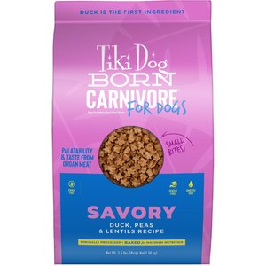 Tiki Dog Born Carnivore Savory Duck, Peas & Lentils, Baked Dry Dog Food, 3.5-lb bag