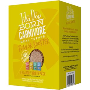 Tiki Dog Born Carnivore Flavor Booster Bisque Variety Pack Non-GMO Wet Dog Food Topper, 1.5-oz pouch, case of 12
