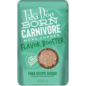 Tiki Dog Born Carnivore Flavor Booster Tuna Bisque Non-GMO Wet Dog Food Topper, 1.5-oz pouch, case of 12