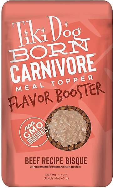 Tiki Dog Aloha Petites Flavor Booster Beef Bisque Dog Food Topper, 1.5-oz pouch, case of 12 slide 1 of 10