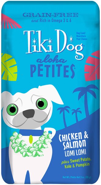 Tiki Dog Aloha Petites Chicken & Salmon Lomi Lomi Grain-Free Dog Food, 3.5-oz pouch, case of 12 slide 1 of 10