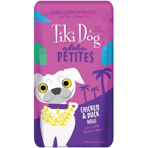 Tiki Dog Aloha Petites Chicken & Duck Maui Grain-Free Dog Food, 3.5-oz pouch, case of 12
