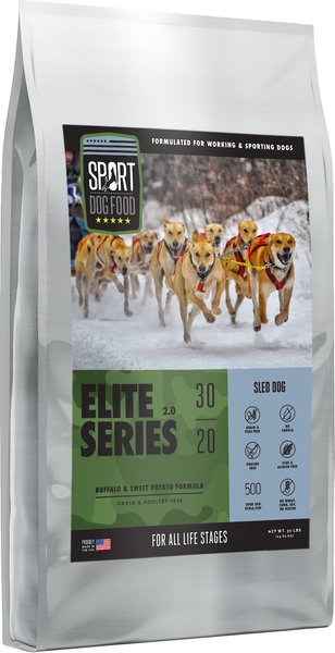 Sport Dog Food Elite Series Sled Dog Grain-Free Buffalo & Sweet Potato Formula Dry Dog Food, 30-lb bag slide 1 of 7