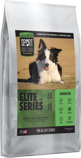 Sport Dog Food Elite Series Herding Dog Grain-Free Buffalo & Sweet Potato Formula Dry Dog Food, 30-lb bag slide 1 of 7