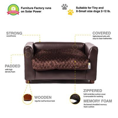 Show full view: Keet Fluffly Deluxe Sofa Dog Bed with Removable Cover, Chocolate, Small slide 5 of 8