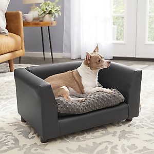 Keet Fluffly Deluxe Sofa Dog Bed with Removable Cover, Charcoal, Small