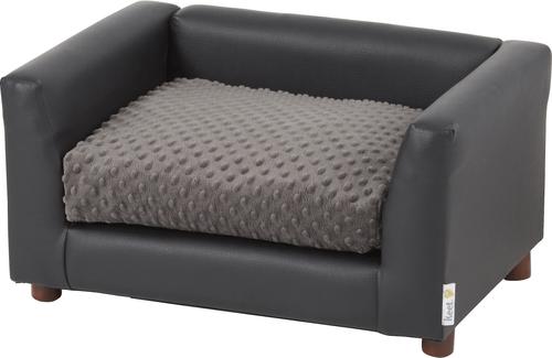 Show full view: Keet Fluffly Deluxe Sofa Dog Bed with Removable Cover, Charcoal, Small slide 3 of 8